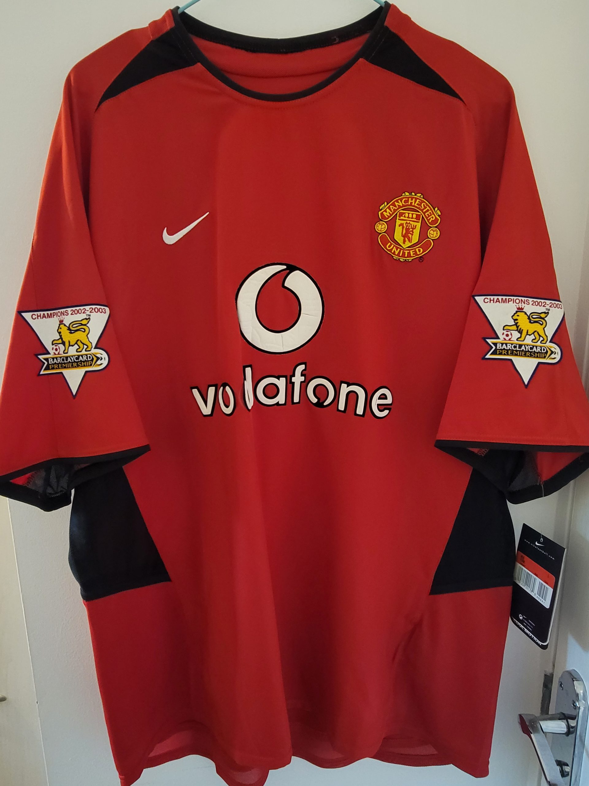 Manchester United 2002 Home Jersey Scholes Full set Brand New With Tag L