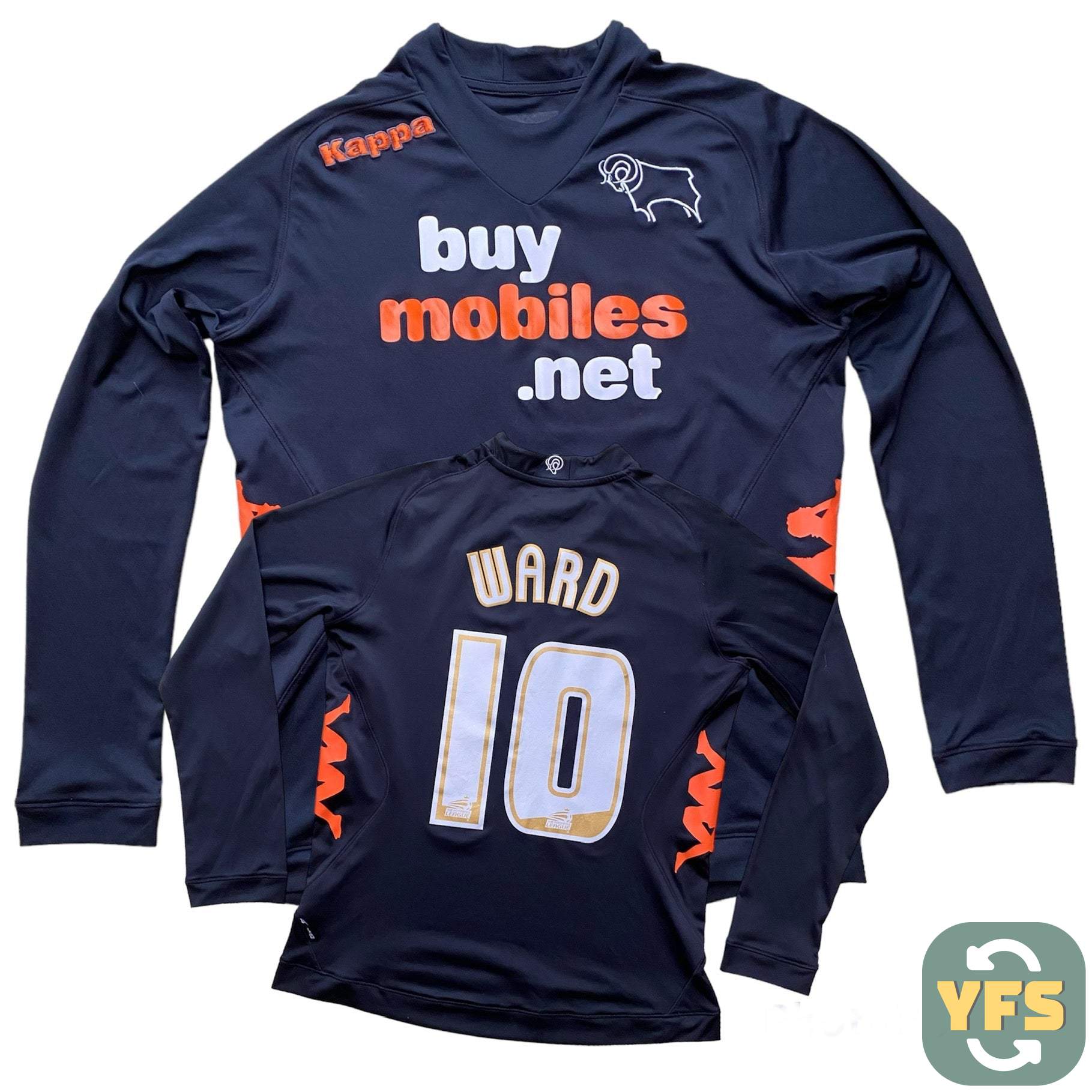 2012 13 Derby County LS away football shirt #10 Ward - S