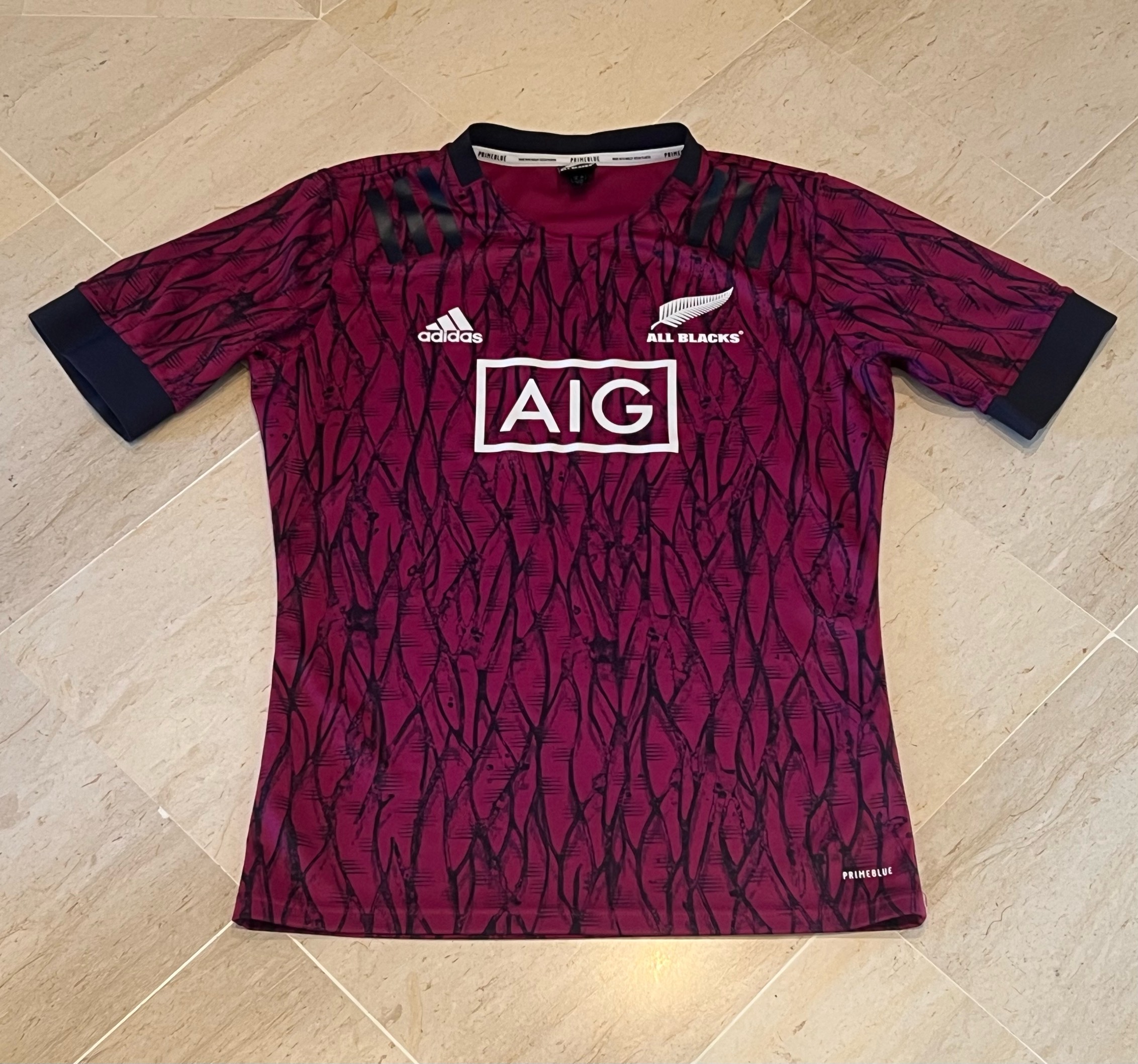 2020 Prematch All Blacks rugby Jersey AIG adidas Y2K mint condition size large