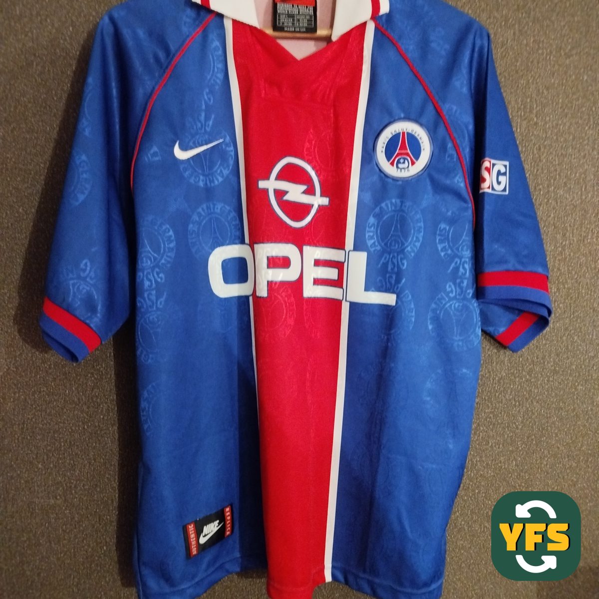 PSG 1996-1997 Home Match Worn Nike - YourFootballShirt