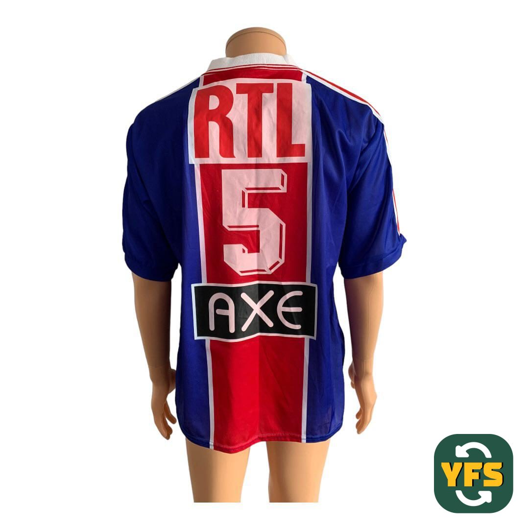 PSG 1997-1998 Home Match Worn Adidas Roche #5 - YourFootballShirt - Photo 1