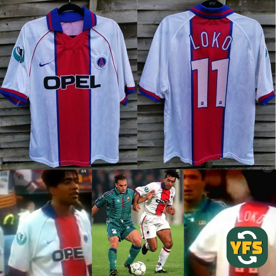 PSG 1996-1997 Away Match Worn Nike - YourFootballShirt