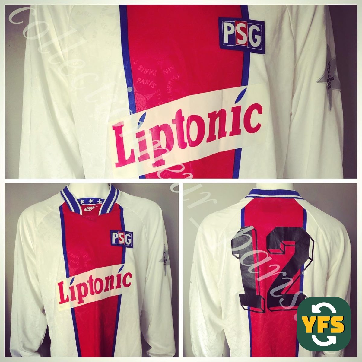 PSG 1994-1995 Away Match Worn Nike - YourFootballShirt