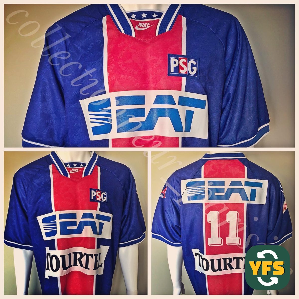 PSG 1994-1995 Home Match Worn Nike - YourFootballShirt