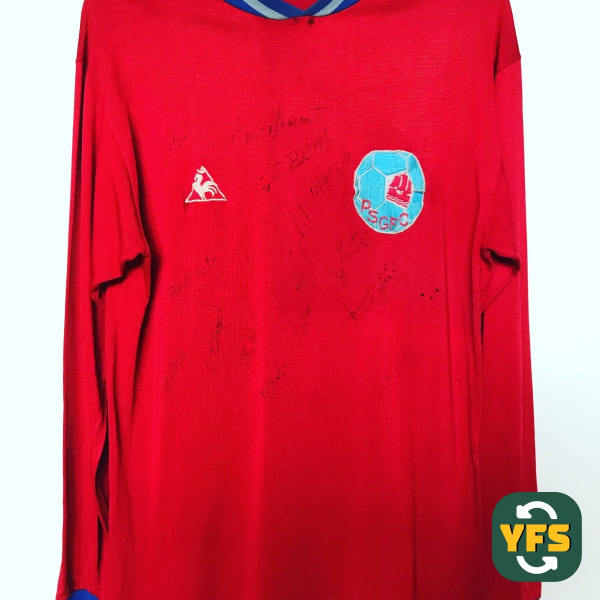 PSG 1970-1971 Home Match Worn Le Coq Sportif - YourFootballShirt - Photo 1