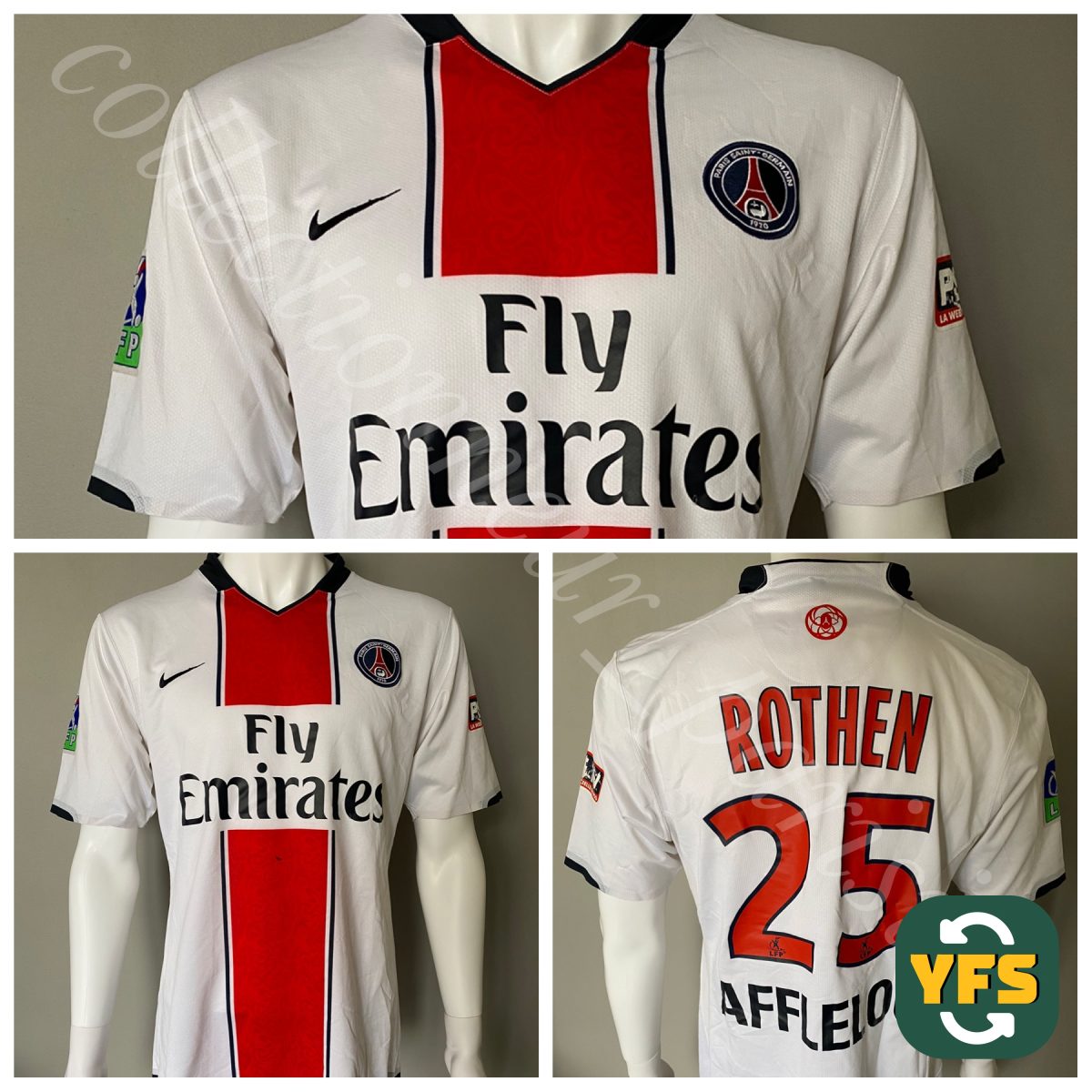 PSG 2007-2008 Away Match Worn Nike - YourFootballShirt
