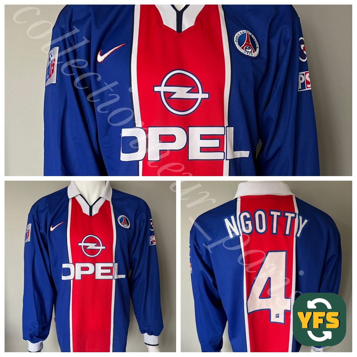 PSG 1997-1998 Home Match Worn Nike - YourFootballShirt