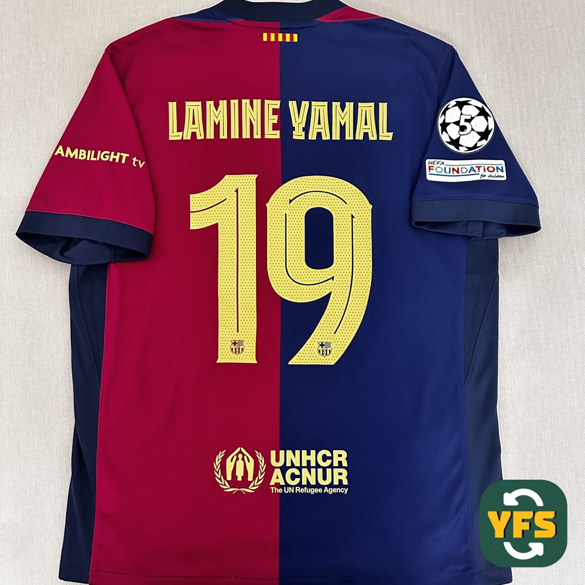 FC Barcelona 2024-2025 Home Store Version Nike Lamine Yamal #19 - YourFootballShirt - Photo 1