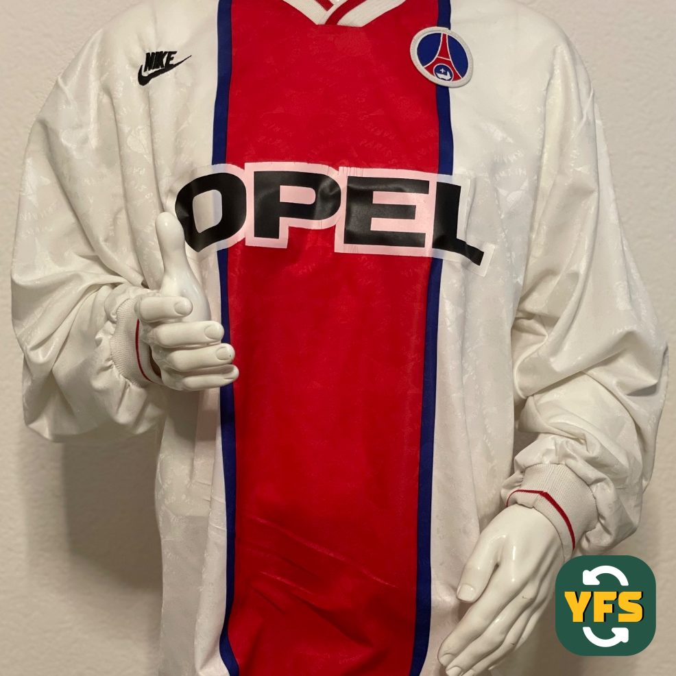 PSG 1995-1996 Away Match Worn Nike - YourFootballShirt - Photo 1