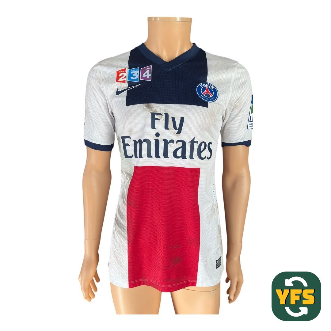 PSG 2013-2014 Away Match Worn - YourFootballShirt - Photo 1