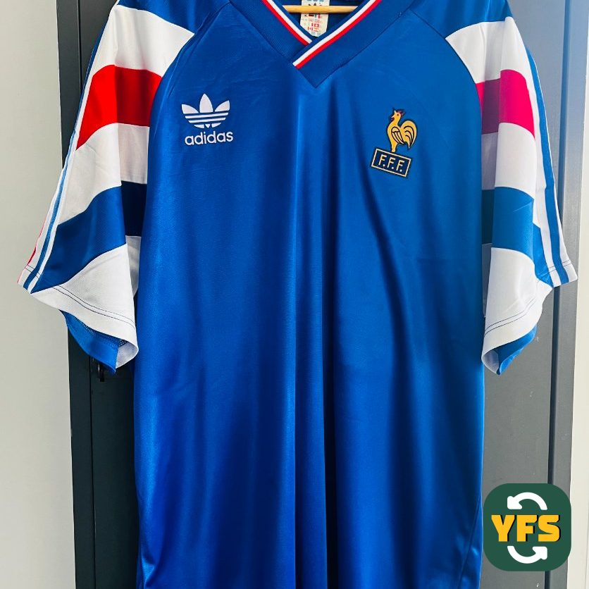 France 1994-1995 Home Match Worn Adidas - YourFootballShirt - Photo 1