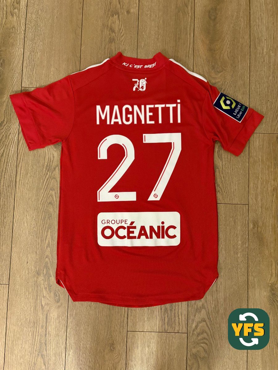 Stade Brestois 2021-2022 Home Match Worn Adidas - YourFootballShirt - Photo 1