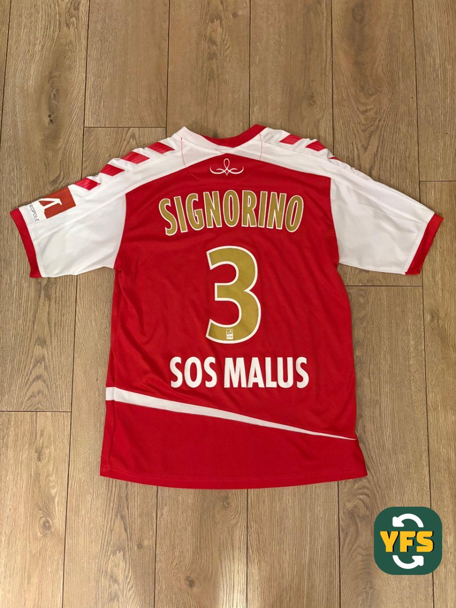 Stade de Reims 2015-2016 Home Match Worn Hummel - YourFootballShirt - Photo 1