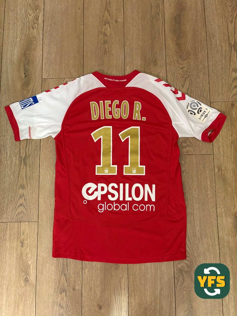 Stade de Reims 2013-2014 Home Match Worn Hummel - YourFootballShirt - Photo 1