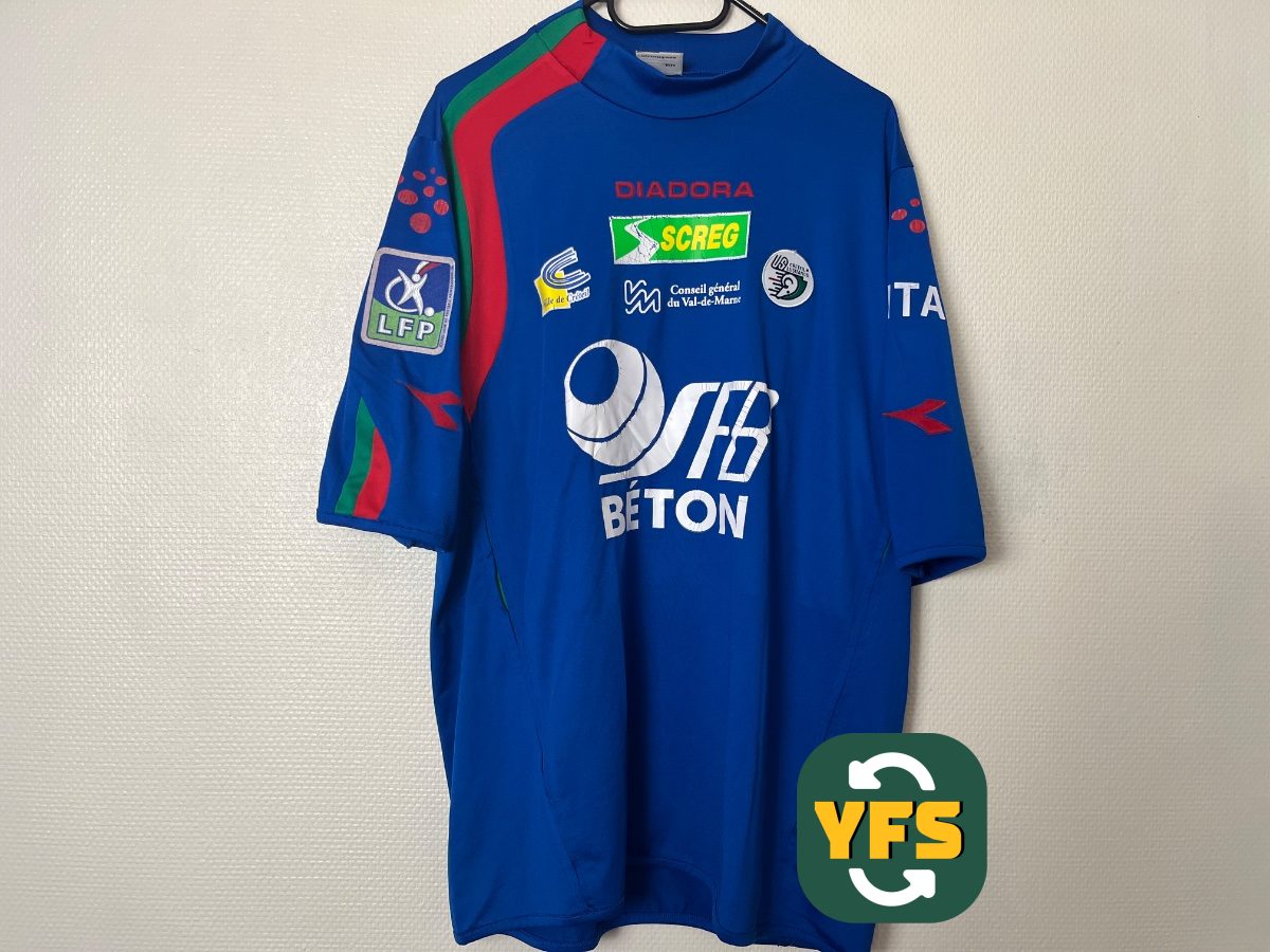 US Créteil 2005-2006 Home Match Worn Diadora - YourFootballShirt - Photo 1