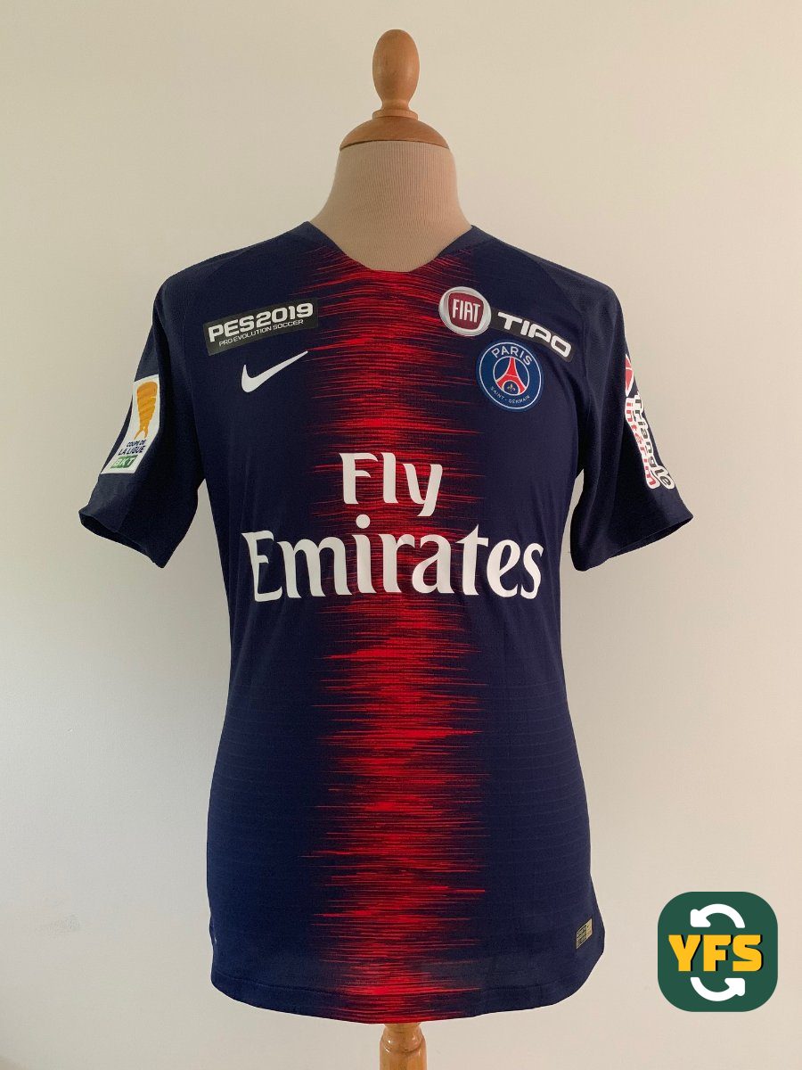 PSG 2018-2019 Home Match Worn Nike - YourFootballShirt - Photo 1