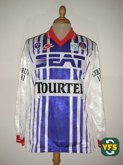 PSG 1993-1994 Away Match Worn Nike - YourFootballShirt - Photo 1