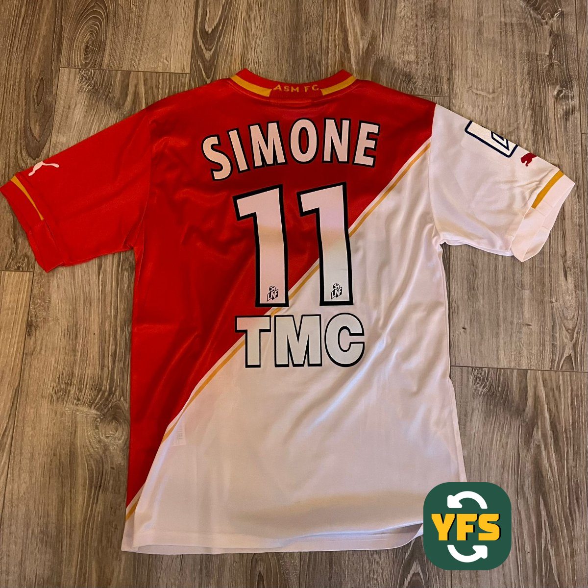 AS Monaco 2001-2002 Home Match Worn Puma - YourFootballShirt - Photo 1