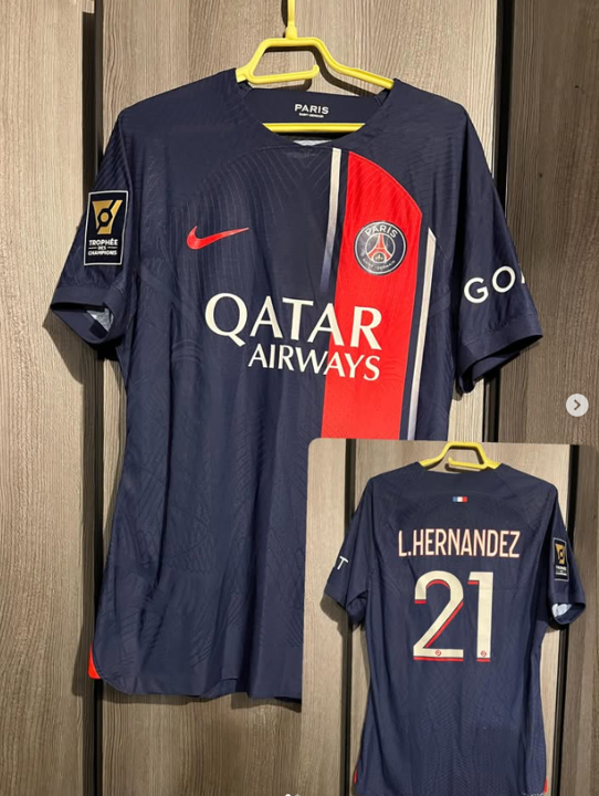 PSG 2023-2024 Home Match Worn Nike - YourFootballShirt - Photo 1