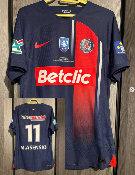PSG 2023-2024 Home Match Worn Nike - YourFootballShirt - Photo 1