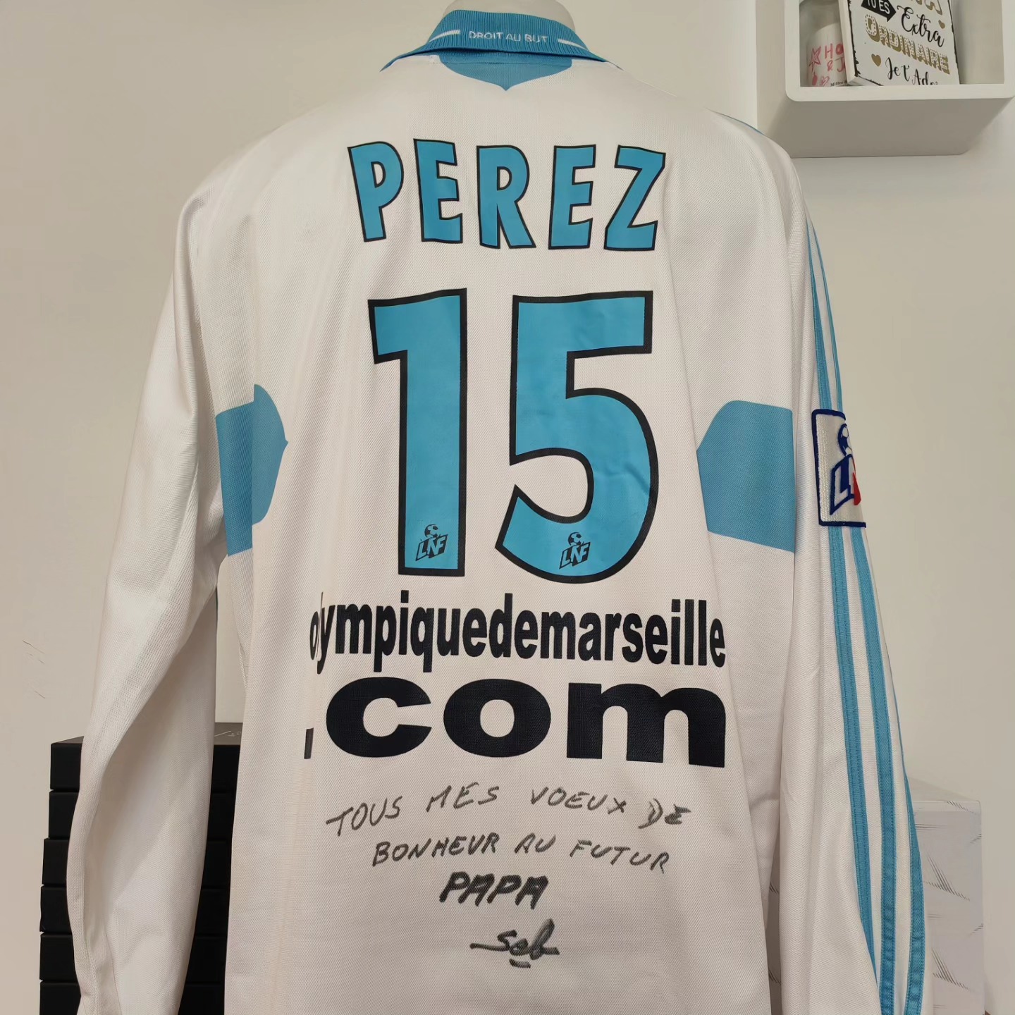 Olympique Marseille 2000-2001 Home Match Worn Adidas - YourFootballShirt - Photo 1
