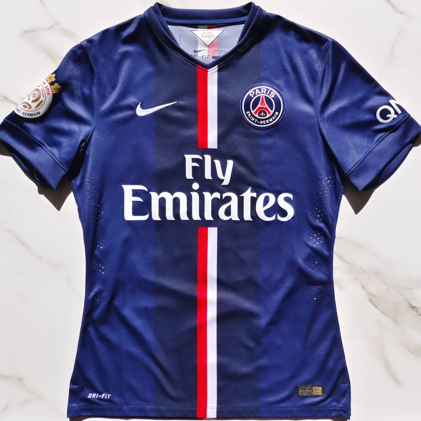 PSG 2014-2015 Home Match Worn Nike - YourFootballShirt - Photo 1
