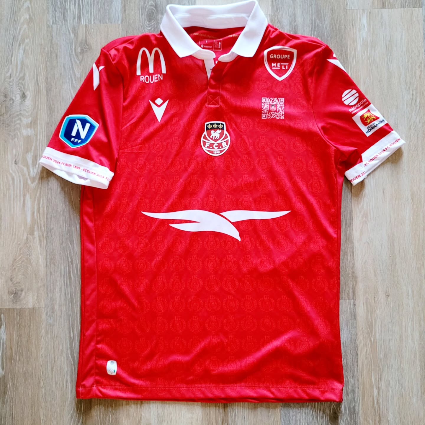 FC Rouen 2024-2025 Home Issued Macron - YourFootballShirt - Photo 1