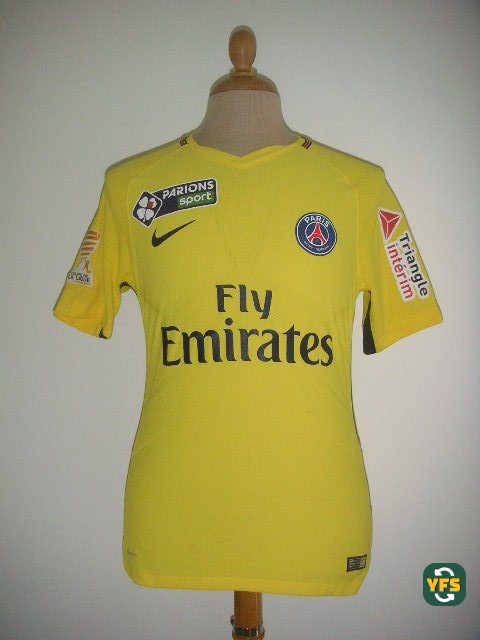 PSG 2017-2018 Away Match Worn Nike - YourFootballShirt - Photo 1
