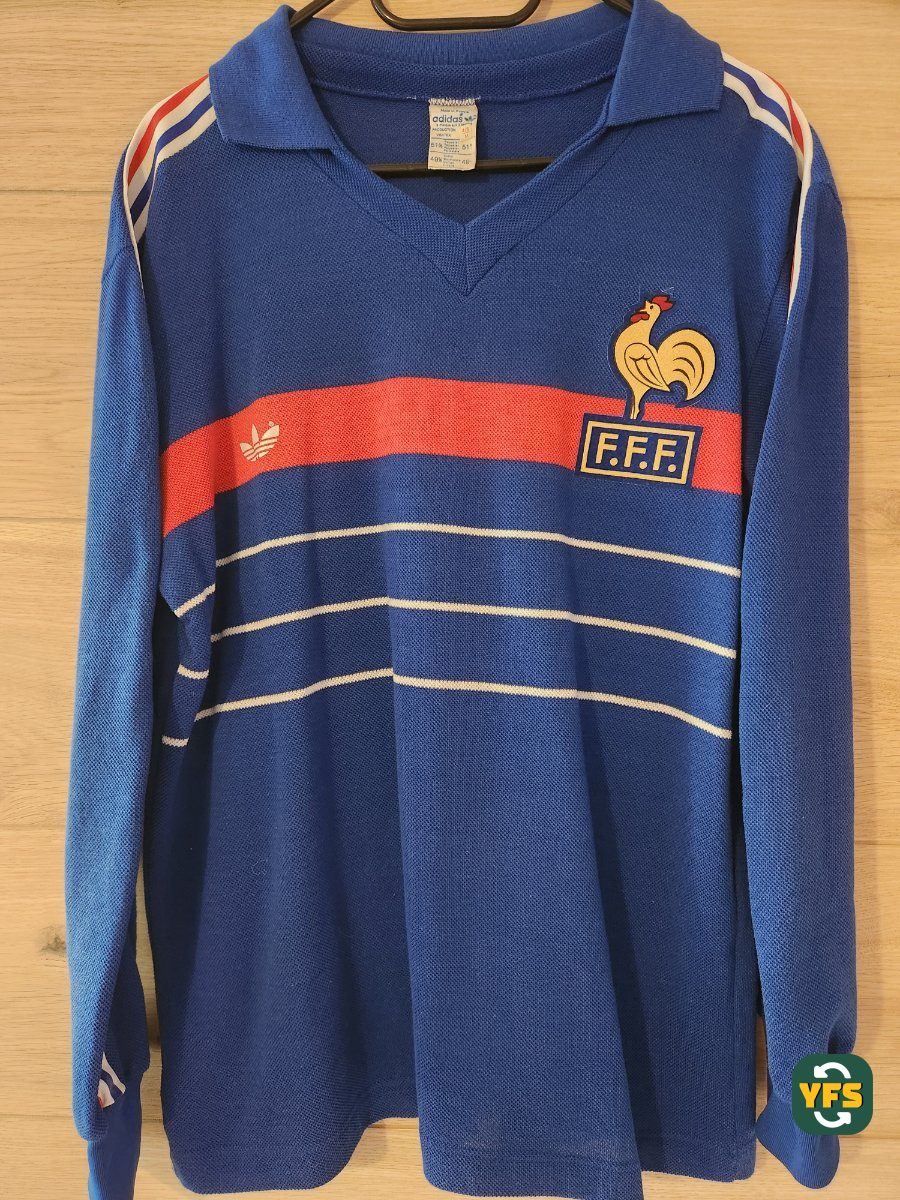 France 1984-1985 Home Store Version Adidas original - YourFootballShirt - Photo 1