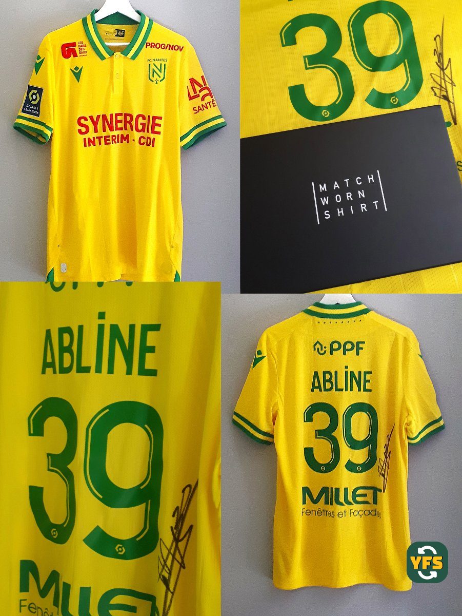 Nantes FC 2023-2024 Home Issued Macron - YourFootballShirt - Photo 1