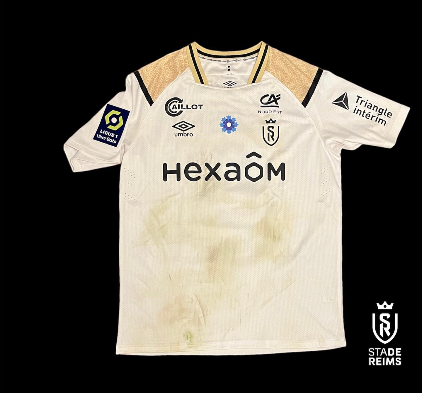 Stade de Reims 2022-2023 Away Match Worn Umbro - YourFootballShirt - Photo 1