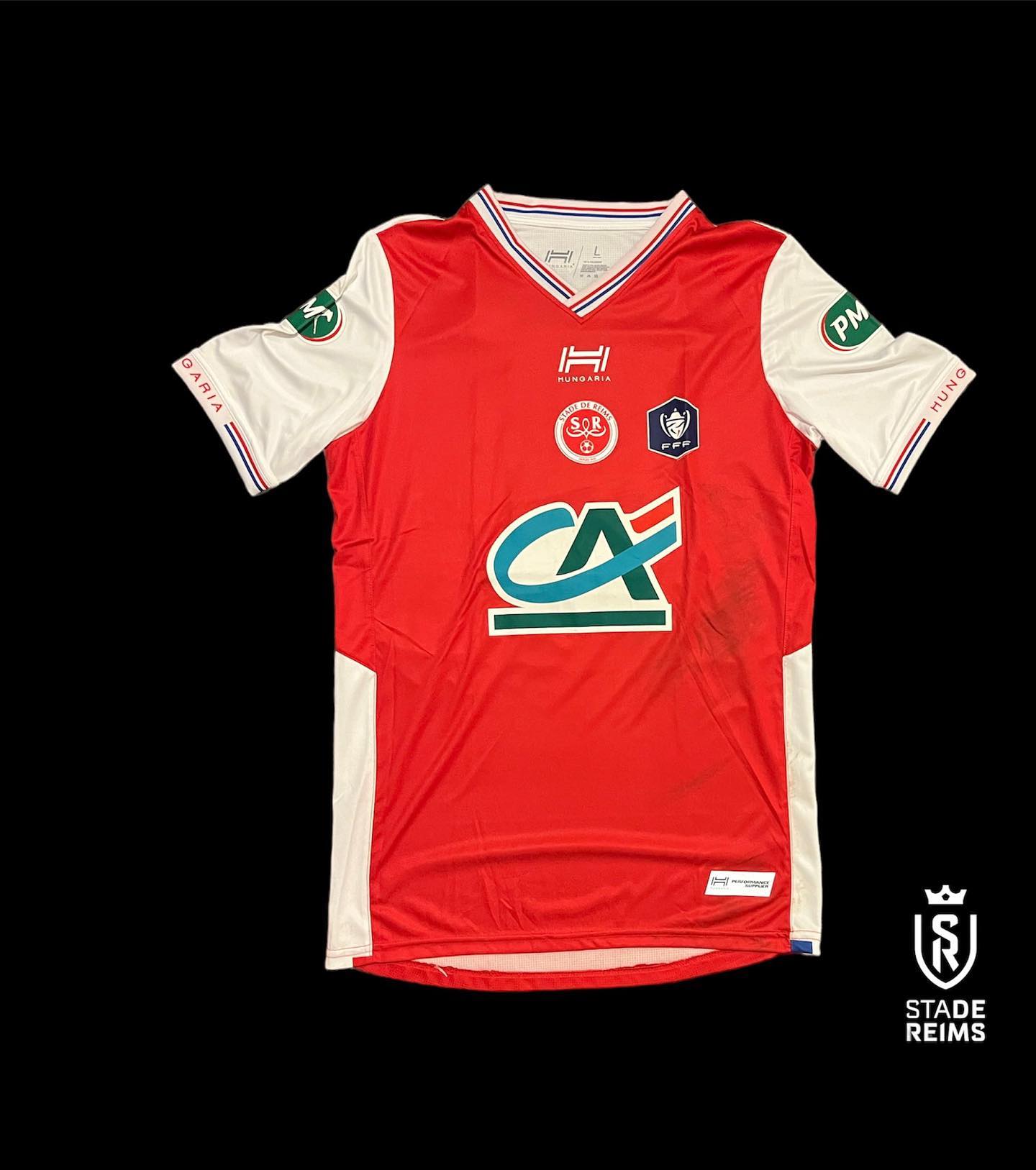 Stade de Reims 2018-2019 Home Match Worn Hungaria - YourFootballShirt - Photo 1