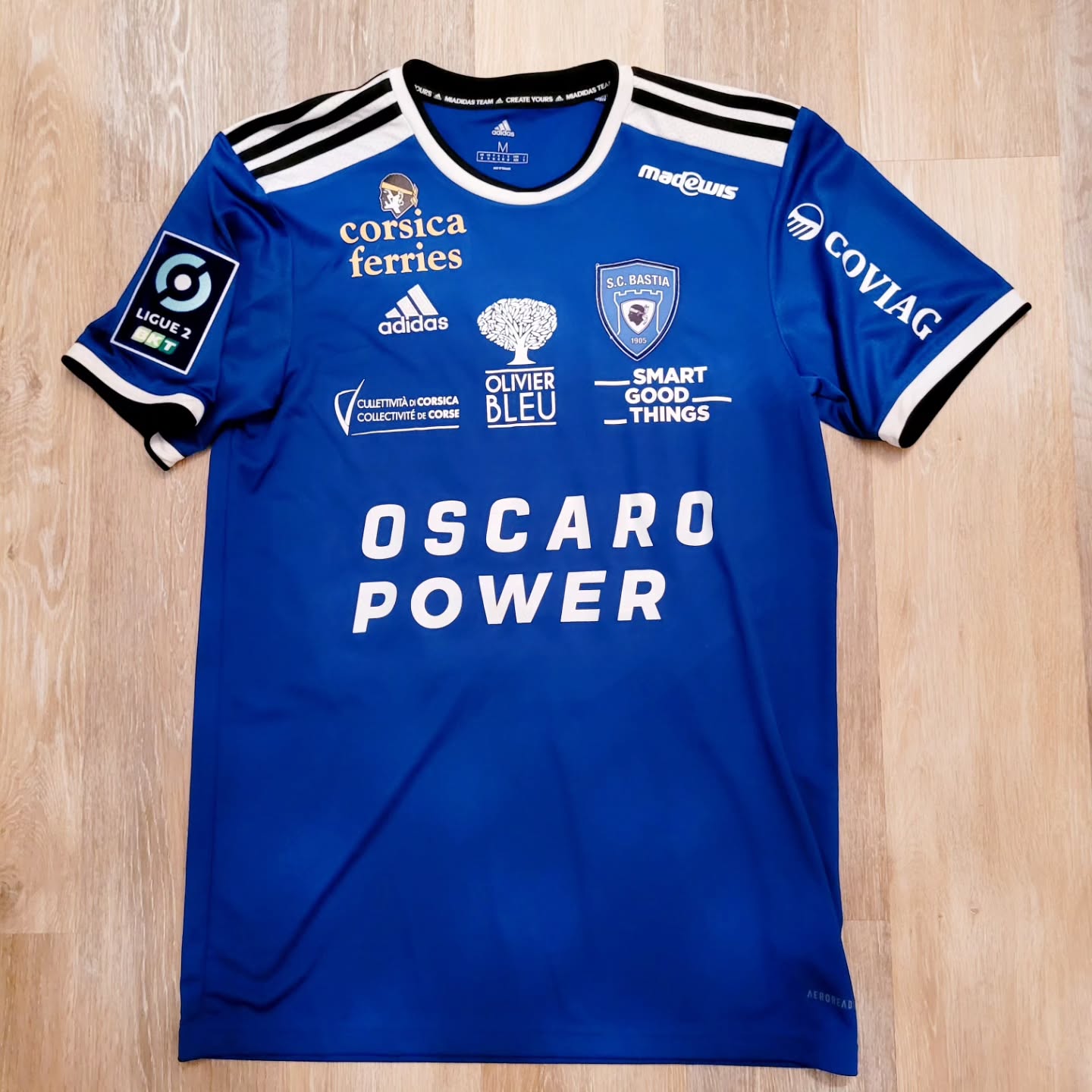 SC Bastia 2021-2022 Home Match Worn Adidas - YourFootballShirt - Photo 1