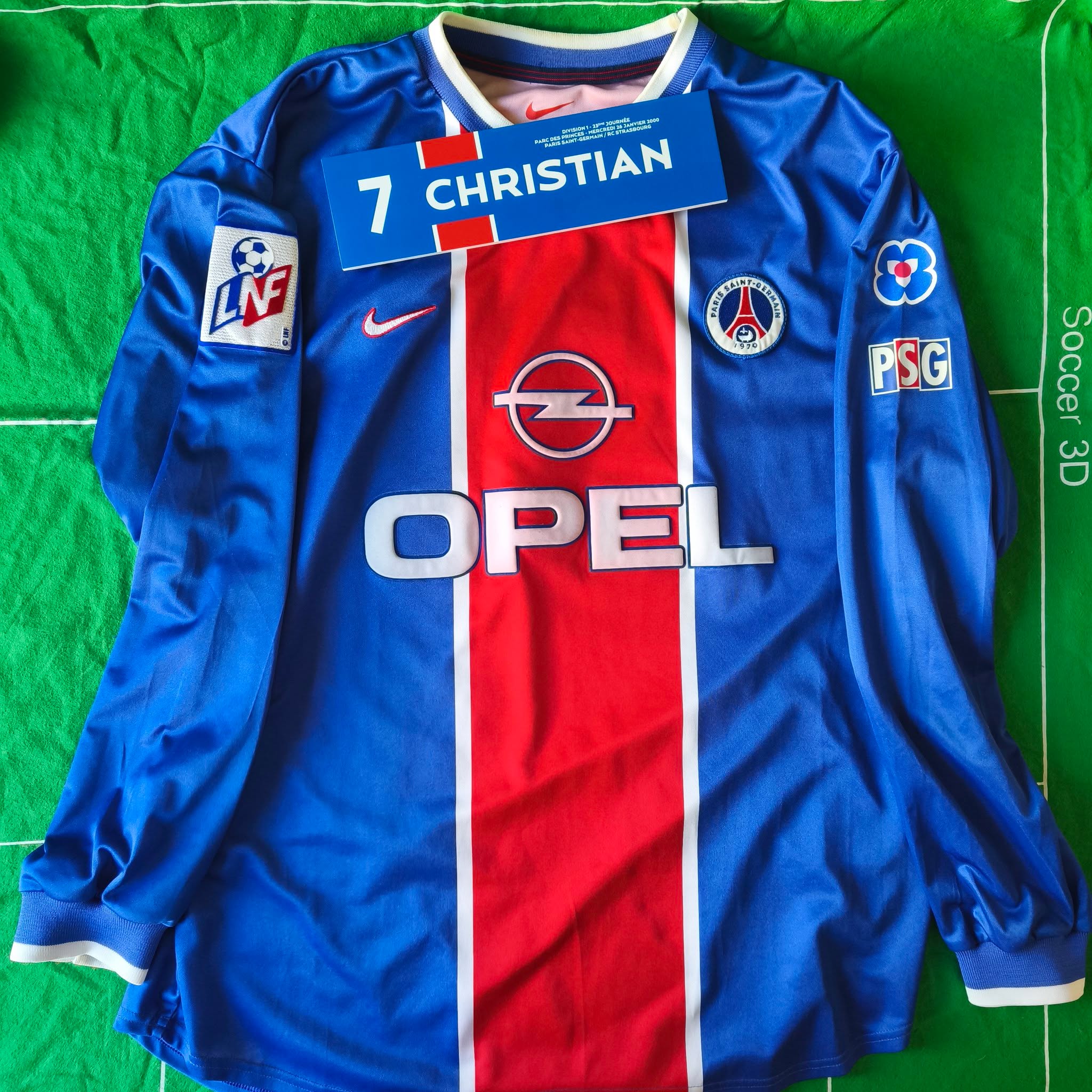 PSG 1999-2000 Home Match Worn Nike - YourFootballShirt - Photo 1