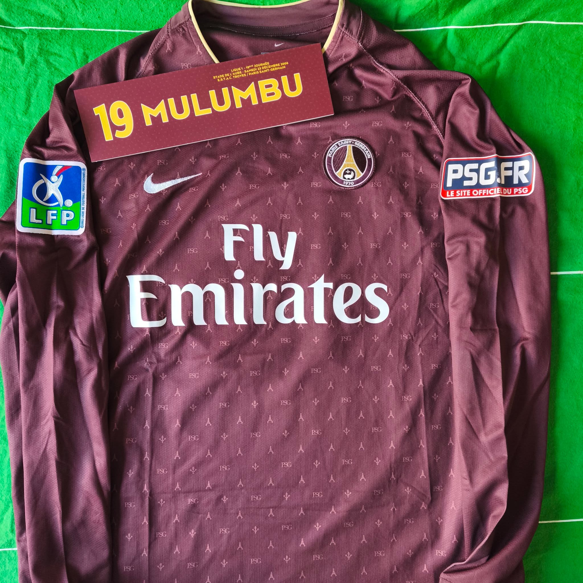 PSG 2006-2007 Away Match Worn Nike - YourFootballShirt - Photo 1