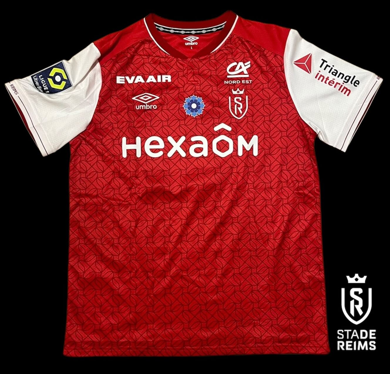 Stade de Reims 2022-2023 Home Match Worn Umbro - YourFootballShirt - Photo 1