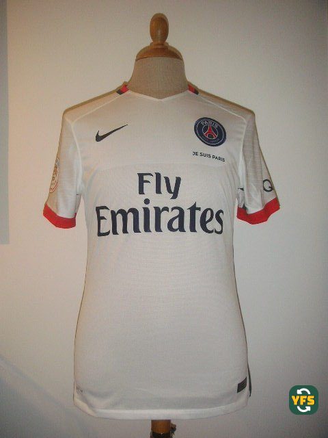 PSG 2015-2016 Away Match Worn Nike - YourFootballShirt - Photo 1