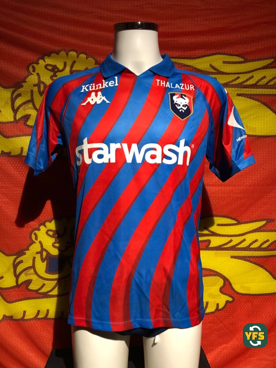 SM Caen 2025-2026 Home Match Worn Kappa - YourFootballShirt - Photo 1