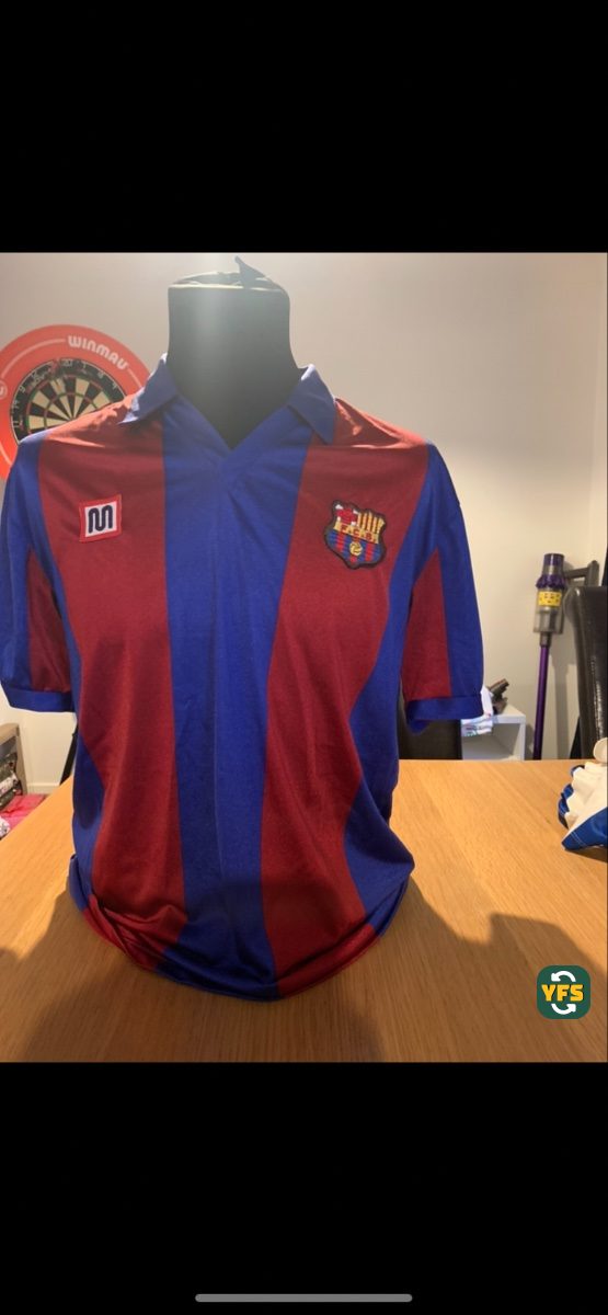 FC Barcelona 1983-1984 Home Match Worn Meyba - YourFootballShirt - Photo 1