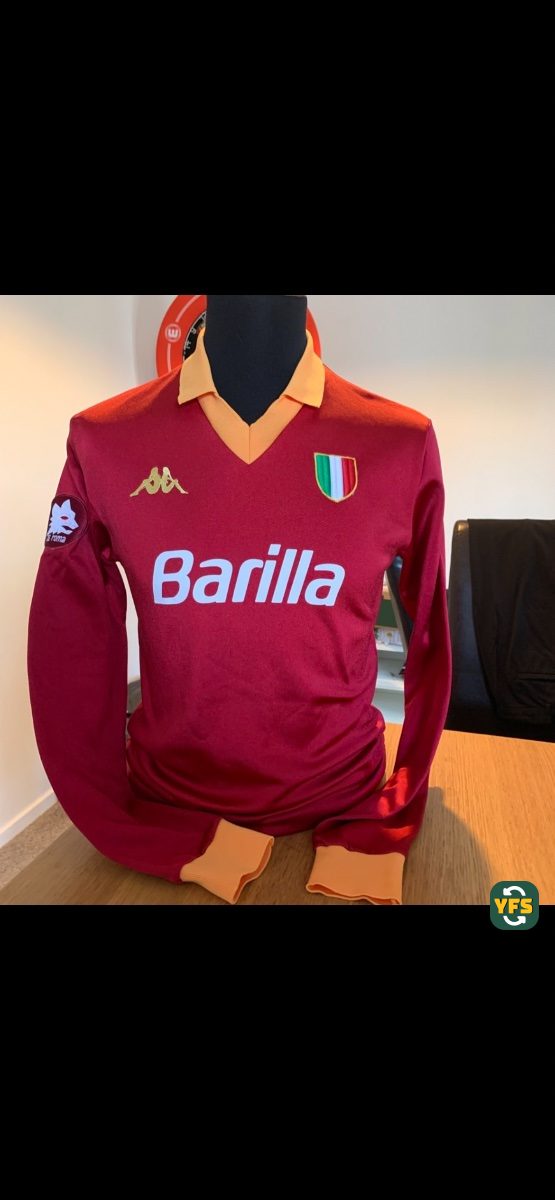 AS Roma 1983-1984 Home Match Worn Kappa - YourFootballShirt - Photo 1