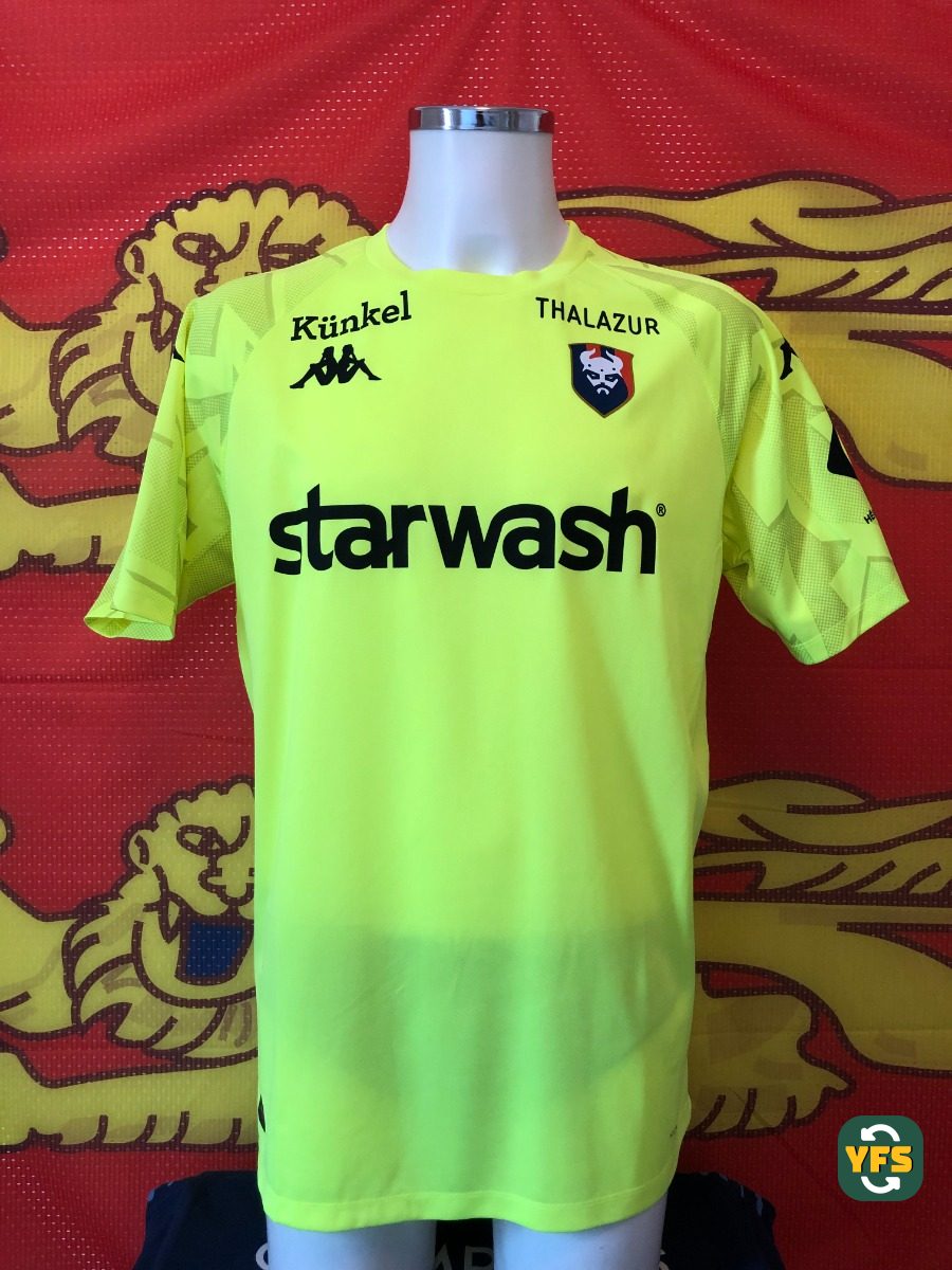 SM Caen 2024-2025 Goalkeeper Match Worn Kappa - YourFootballShirt - Photo 1