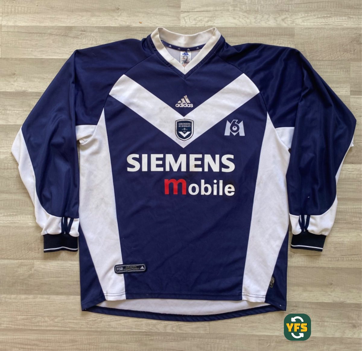 Girondins de Bordeaux 2001-2002 Home Match Worn Adidas - YourFootballShirt - Photo 1