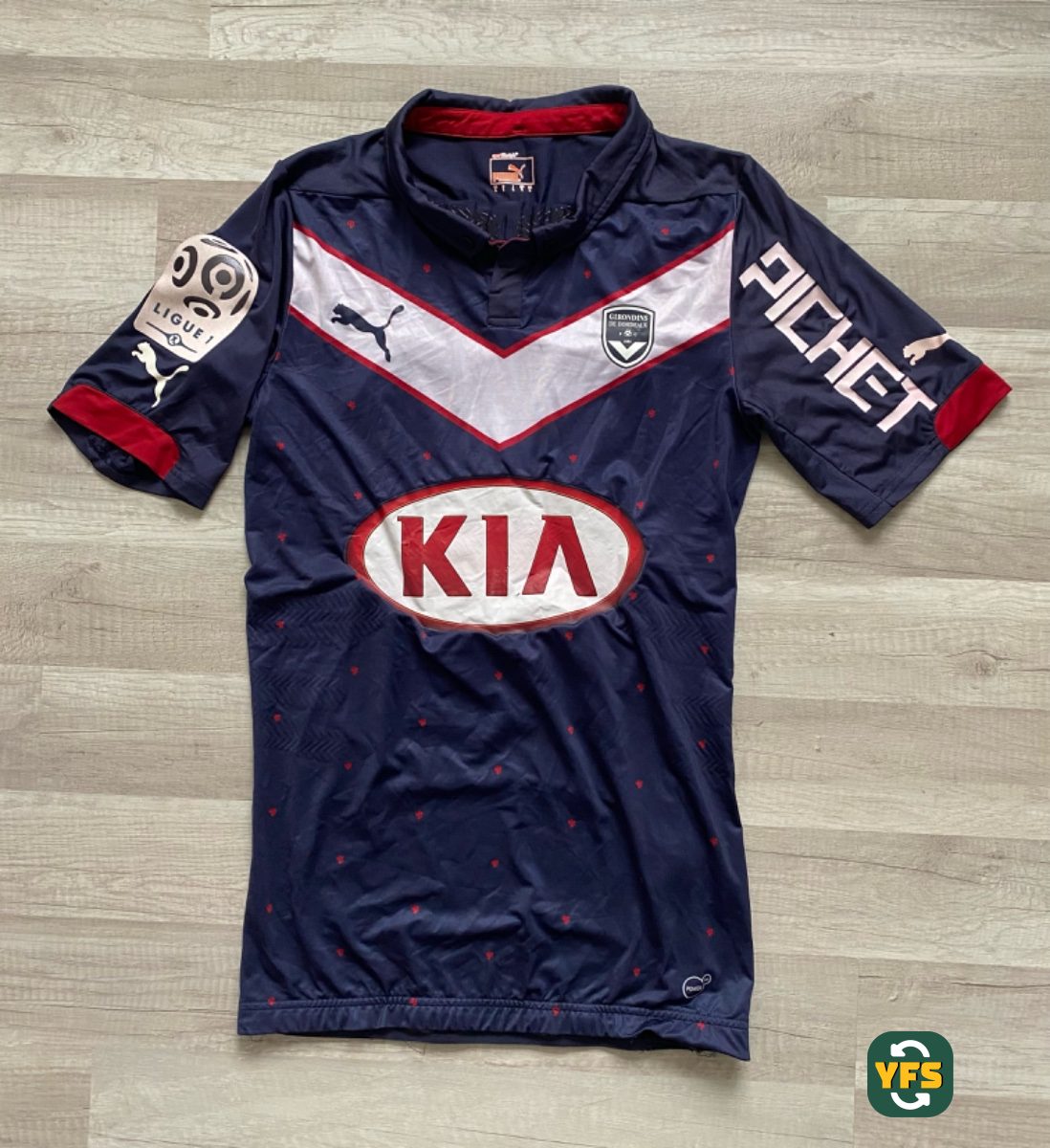 Girondins de Bordeaux 2014-2015 Home Match Worn Puma - YourFootballShirt - Photo 1