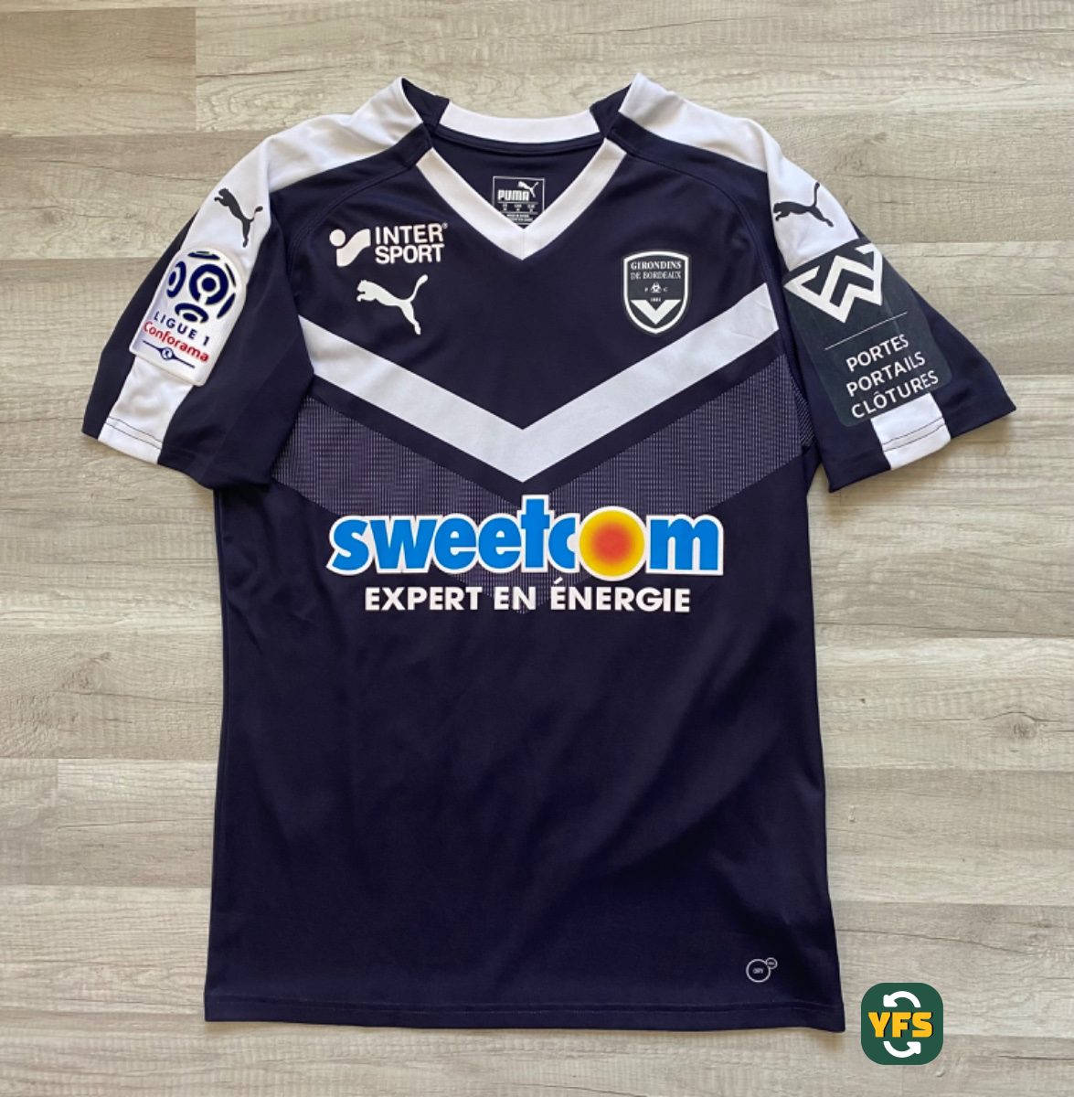 Girondins de Bordeaux 2018-2019 Home Match Worn Puma - YourFootballShirt - Photo 1