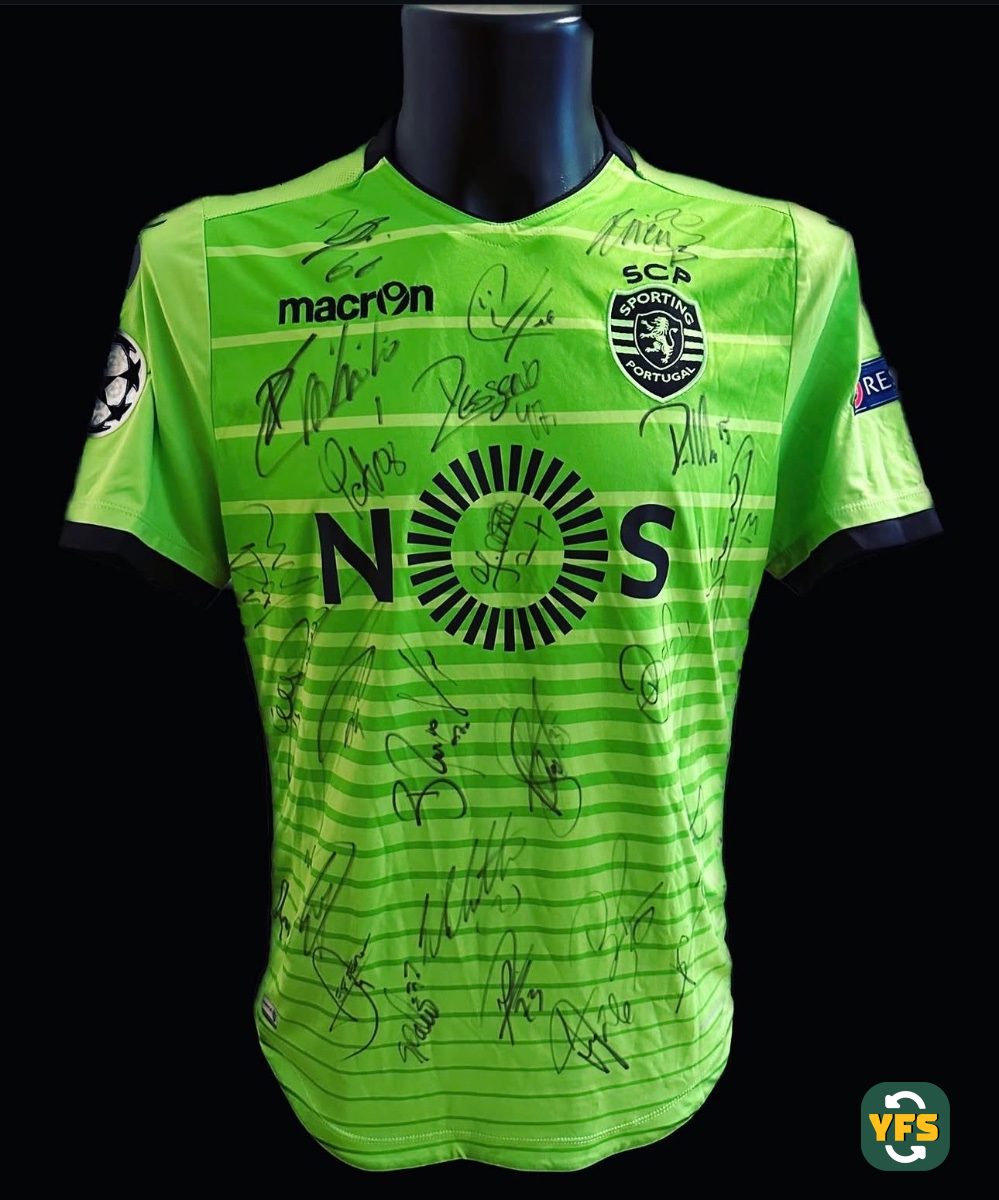 Sporting Lisboa 2017-2018 Third Match Worn Macron - YourFootballShirt - Photo 1