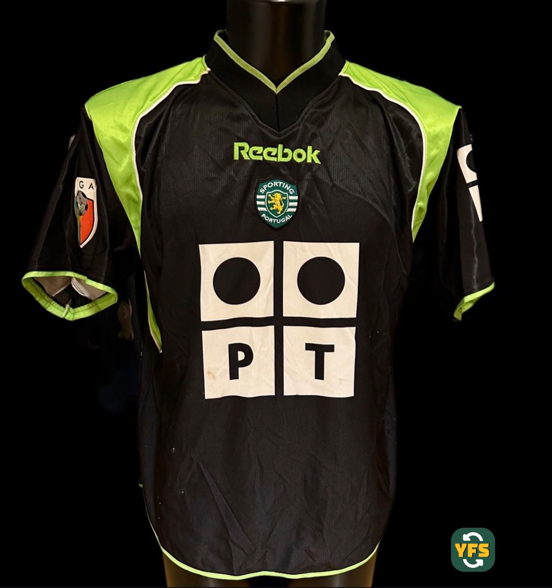 Sporting Lisboa 2001-2002 Away Match Worn Reebok - YourFootballShirt - Photo 1