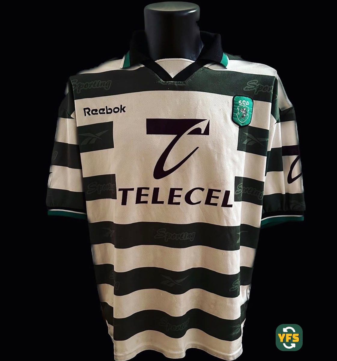 Sporting Lisboa 1999-2000 Home Match Worn Reebok - YourFootballShirt - Photo 1