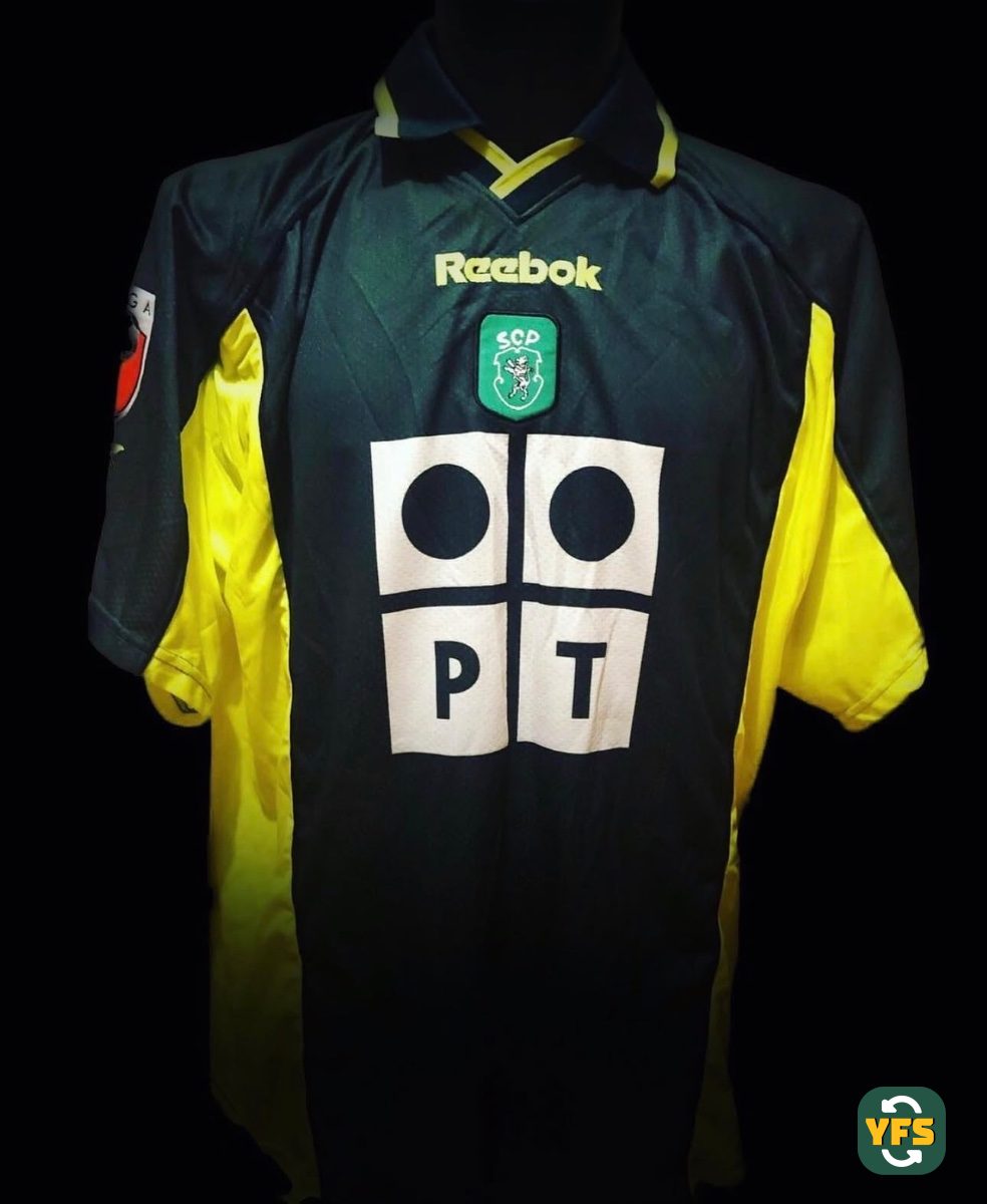 Sporting Lisboa 2000-2001 Away Match Worn Reebok - YourFootballShirt - Photo 1