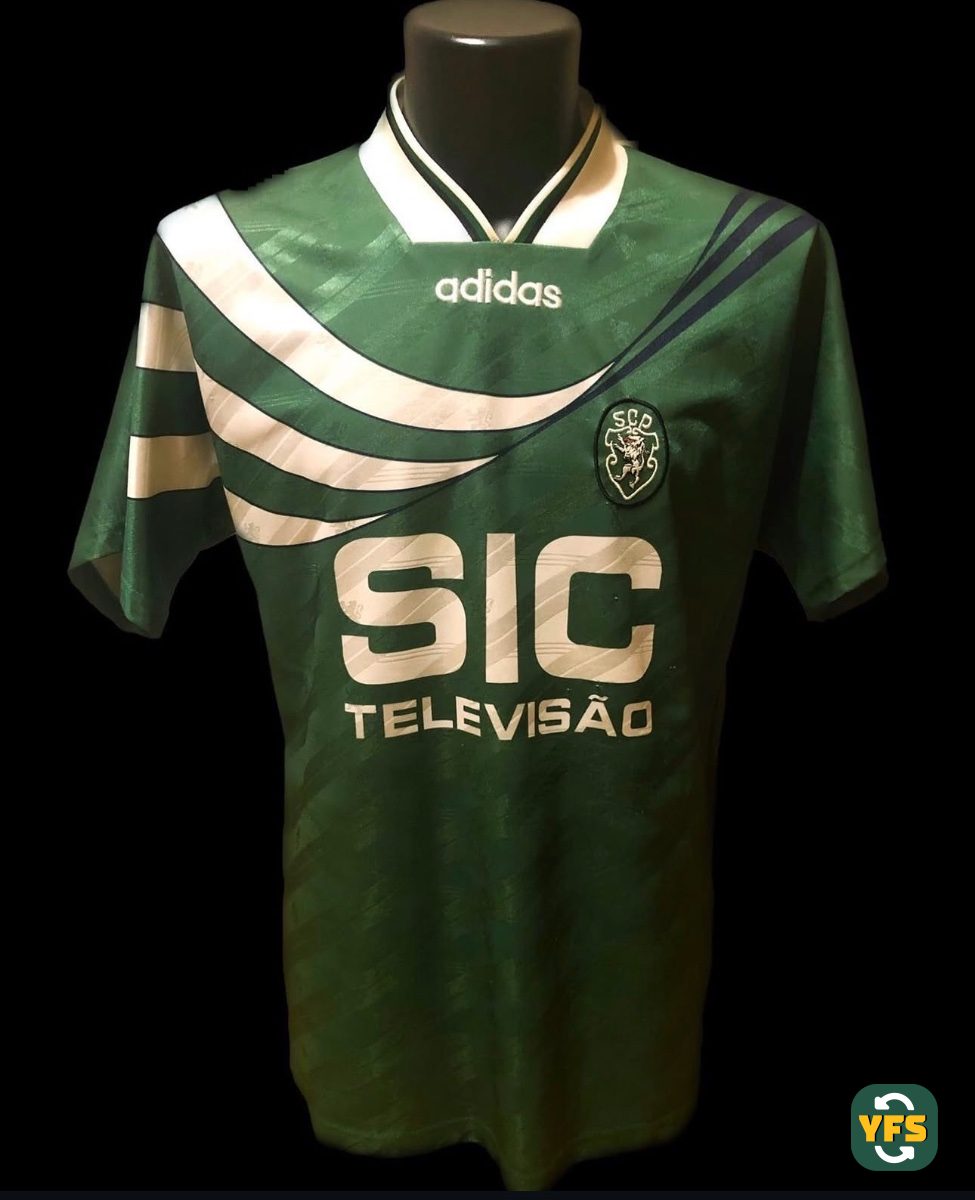 Sporting Clube Portugal 1995-1996 Fourth Match Worn Adidas - YourFootballShirt - Photo 1