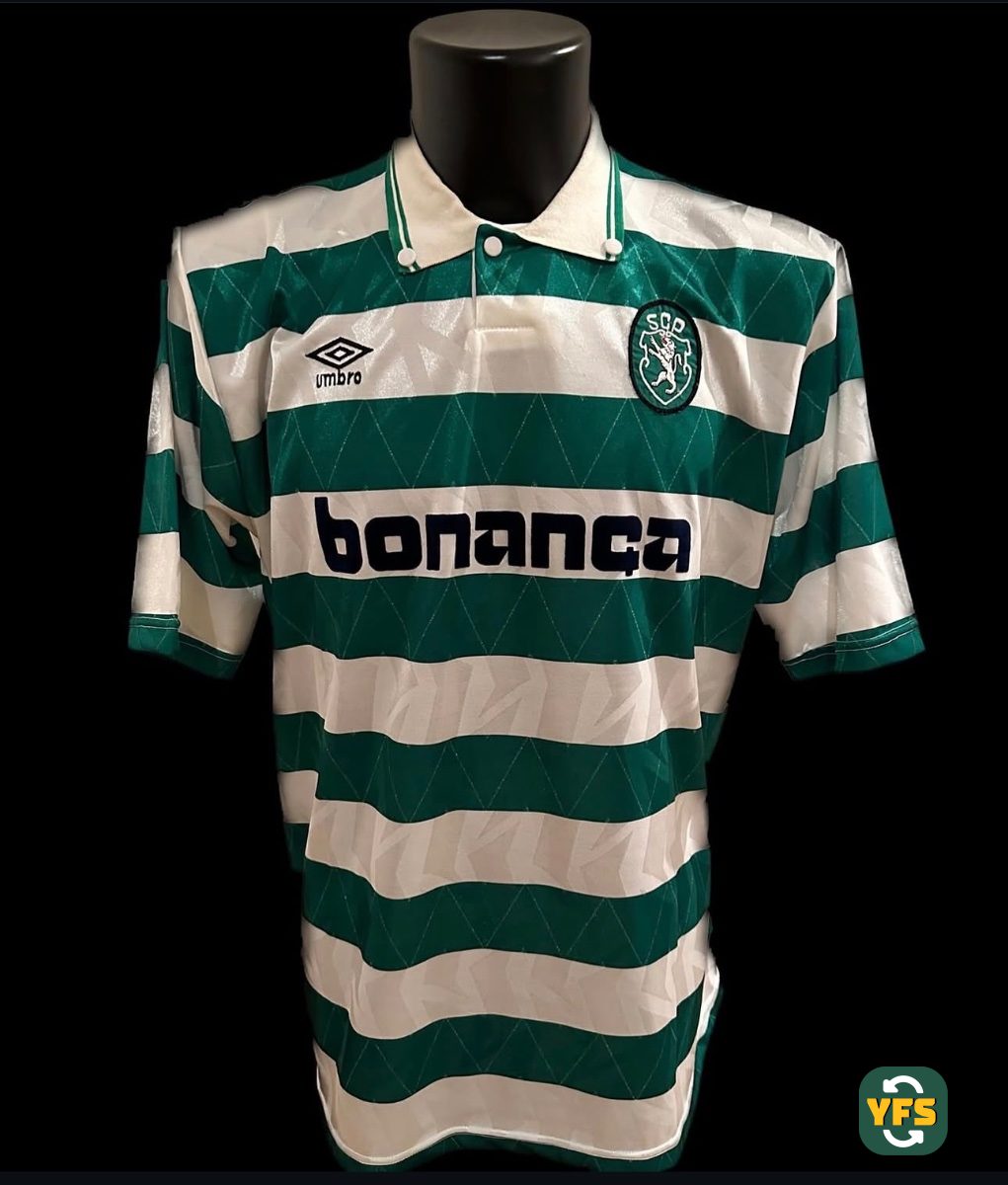 Sporting Clube Portugal 1991-1992 Home Match Worn Umbro - YourFootballShirt - Photo 1